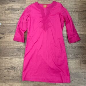 NWOT$278 Tory Burch Women's Tunic Dress, Hot Pink, 💯 Cotton, Size 8